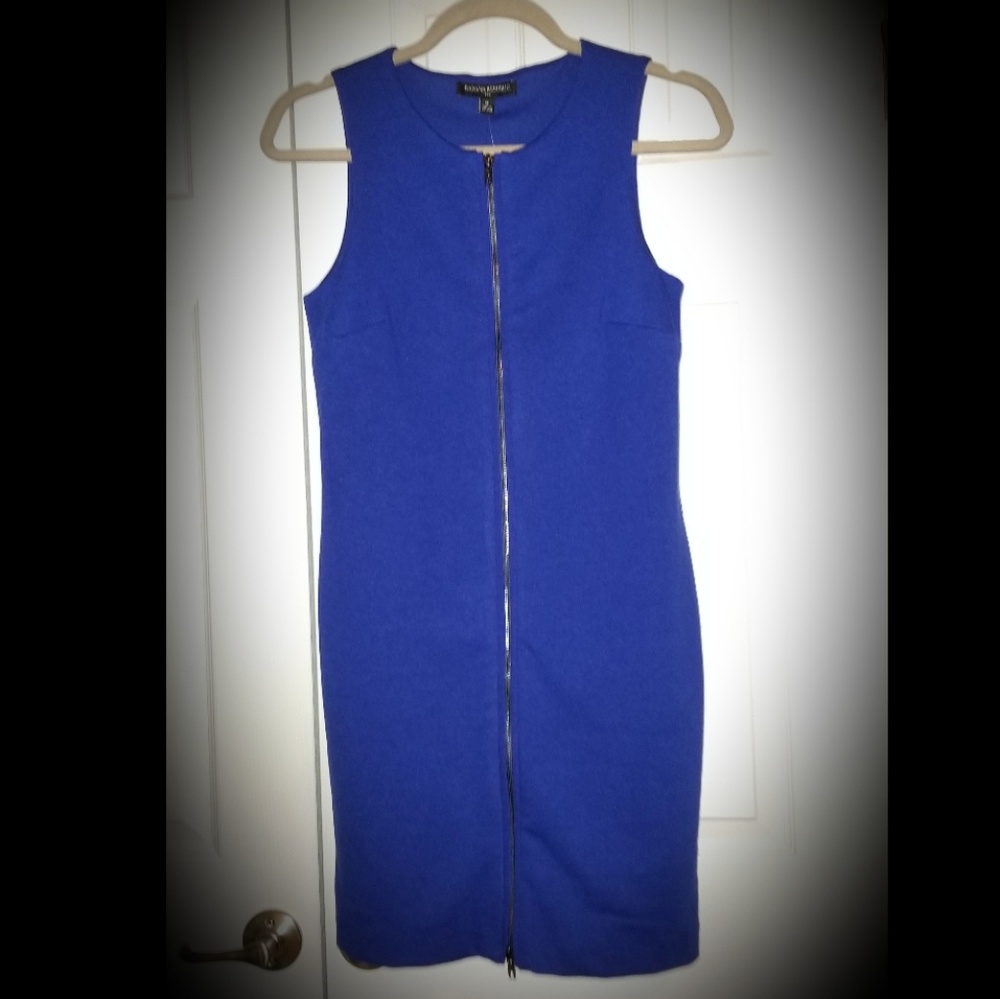 BANANA REPUBLIC ROYAL BLUE FRONT ZIP DRESS.
